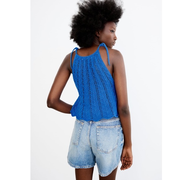 NWT ZARA Crochet💙Openwork knit top💙 - Picture 7 of 16